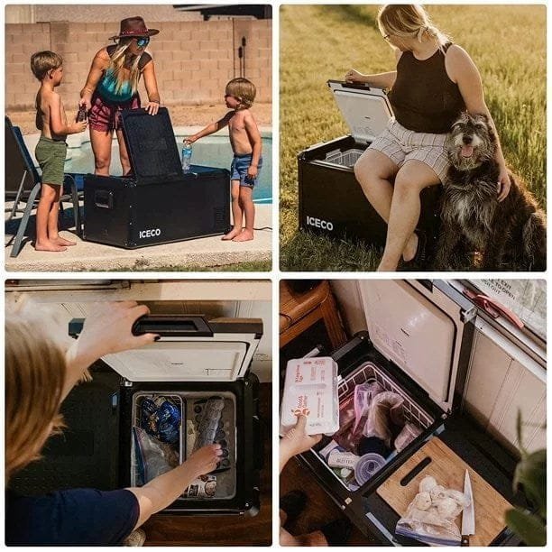 ICECO VL90 ProD 95 Quarts(90L) Dual Zone Portable Refrigerator, Multi Directional Lid, 12 Volt Refrigerator Home & Car Use