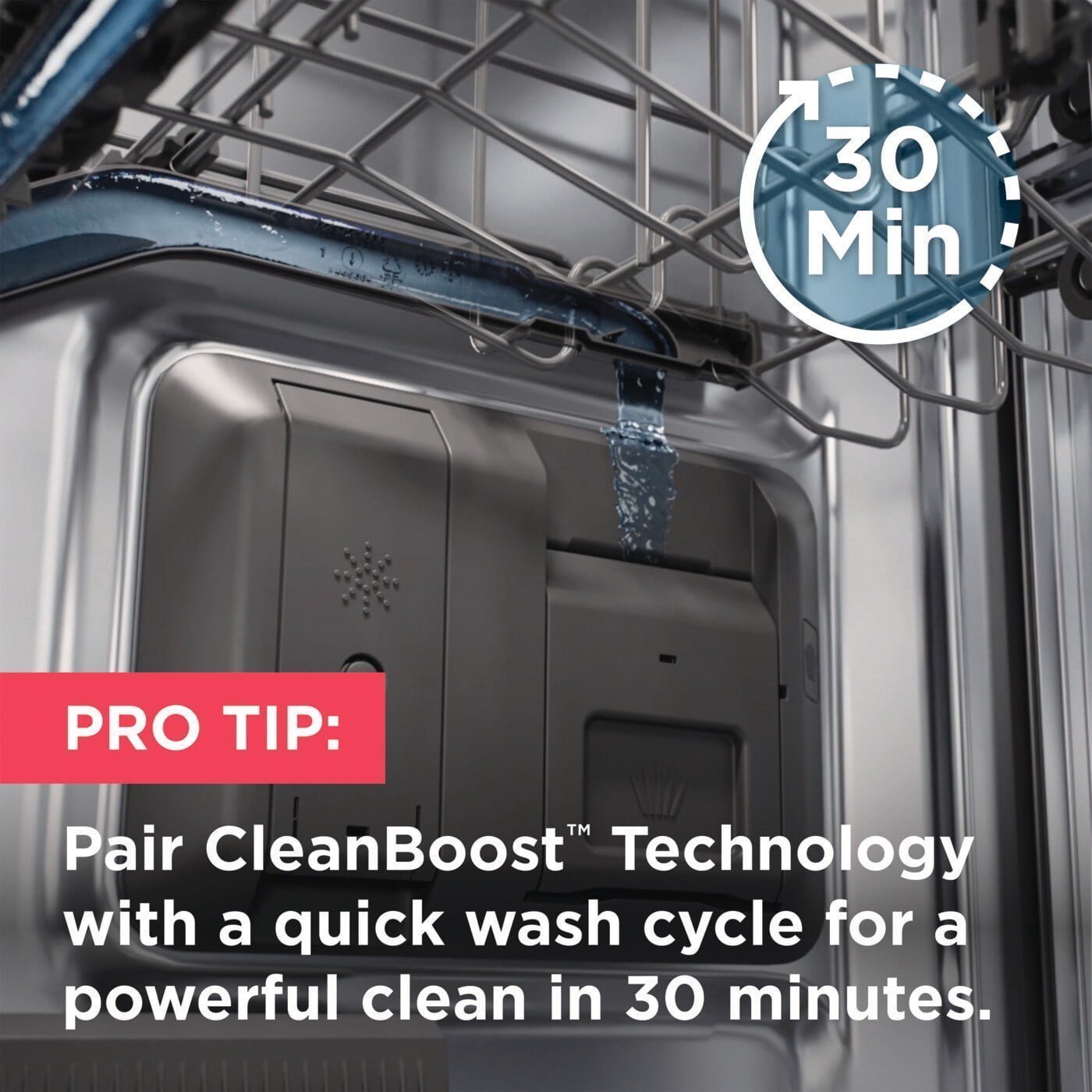 Frigidaire Gallery 24″ Dishwasher with CleanBoost, Stainless Steel