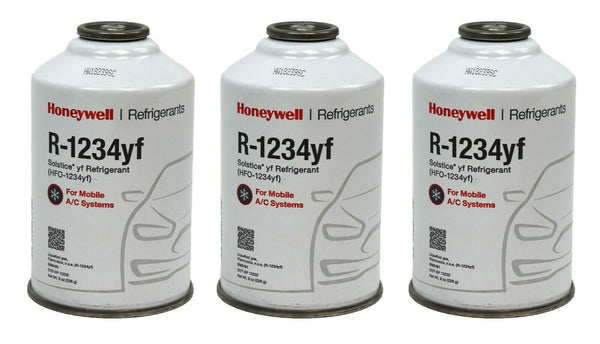 Honeywell R-1234yf, Three 8-ounce Cans of Refrigerant (Brand may vary between Honeywell or National Refrigerants)