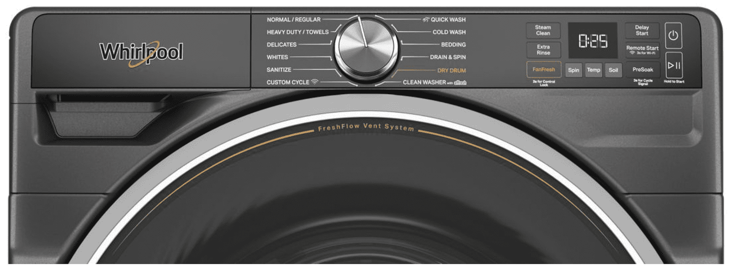 Whirlpool WFW6720RU 27-Inch 5.0 cu. ft. Smart Front Load Washer, White