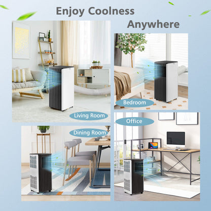 10000 BTU(Ashrae) Portable Air Conditioner Cools 350 Sq.Ft with Dehumidifier