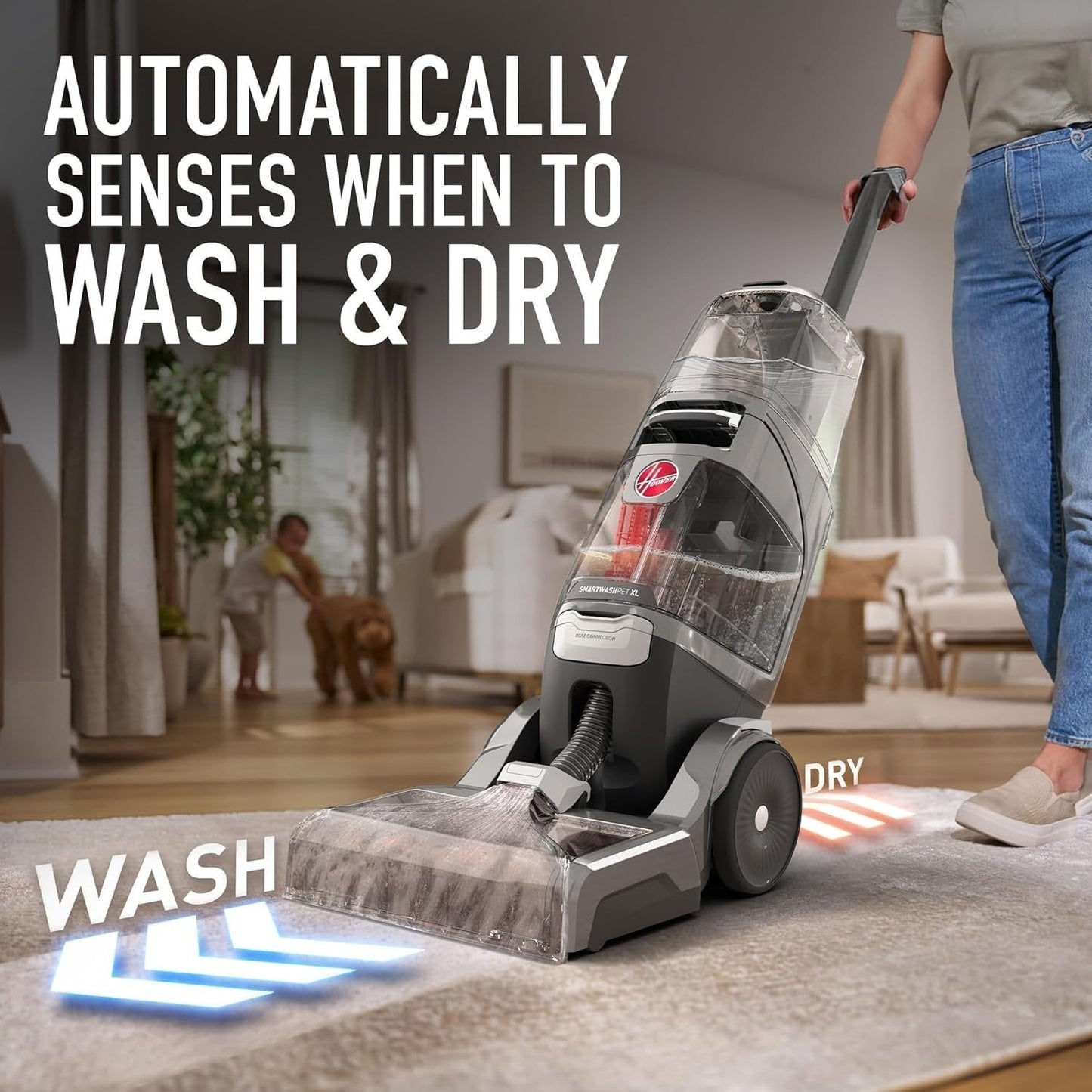 Hoover Smartwash Automatic Carpet Cleaner Machine, FH52000, Turquoise