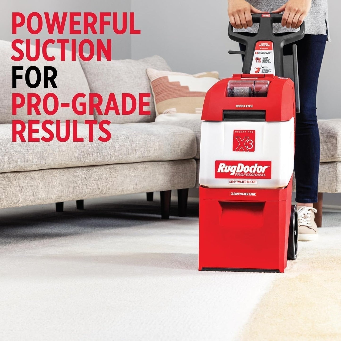 Rug Doctor X3 Commercial Carpet Cleaner Pet Pro Pack with Stain & Odor Removers