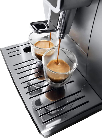 De’Longhi – Dinamica TrueBrew Over Ice Fully Automatic Coffee and Espresso Machine- Chrome and Black