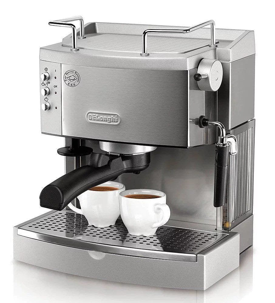 De’Longhi – Espresso Machine with 15 bars of pressure, Milk Frother and removable water tank – Stainless Steel
