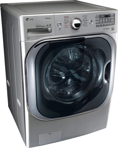 LG – 5.2 Cu. Ft. High Efficiency Front-Load Washer with Steam and TurboWash Technology – Graphite steel