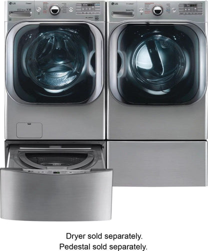 LG – 5.2 Cu. Ft. High Efficiency Front-Load Washer with Steam and TurboWash Technology – Graphite steel
