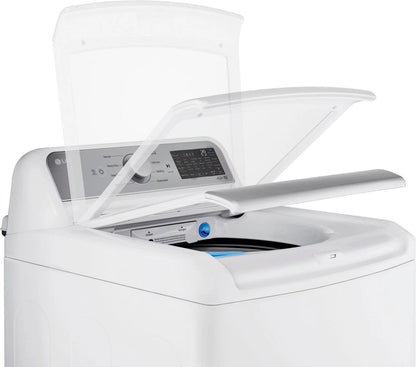 LG – 5.5 Cu. Ft. Smart Top Load Washer with TurboWash3D – White