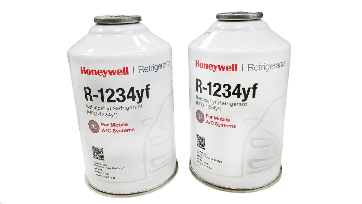 Honeywell R-1234yf, Two 8-ounce Cans of Refrigerant (Brand may vary between Honeywell or National Refrigerants)