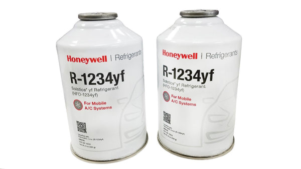Honeywell R-1234yf, Two 8-ounce Cans of Refrigerant (Brand may vary between Honeywell or National Refrigerants)